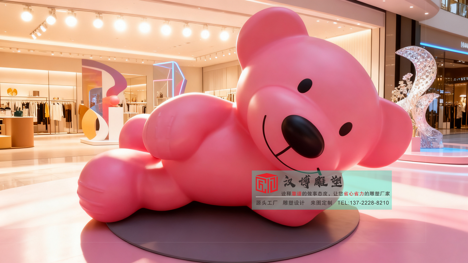 汉博雕塑—雕塑定制来找我：商场卡通玻璃钢彩绘雕塑定制摆件