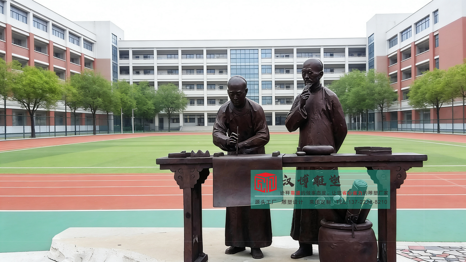 汉博雕塑—雕塑定制来找我：情景人物铸铜雕塑定制摆件