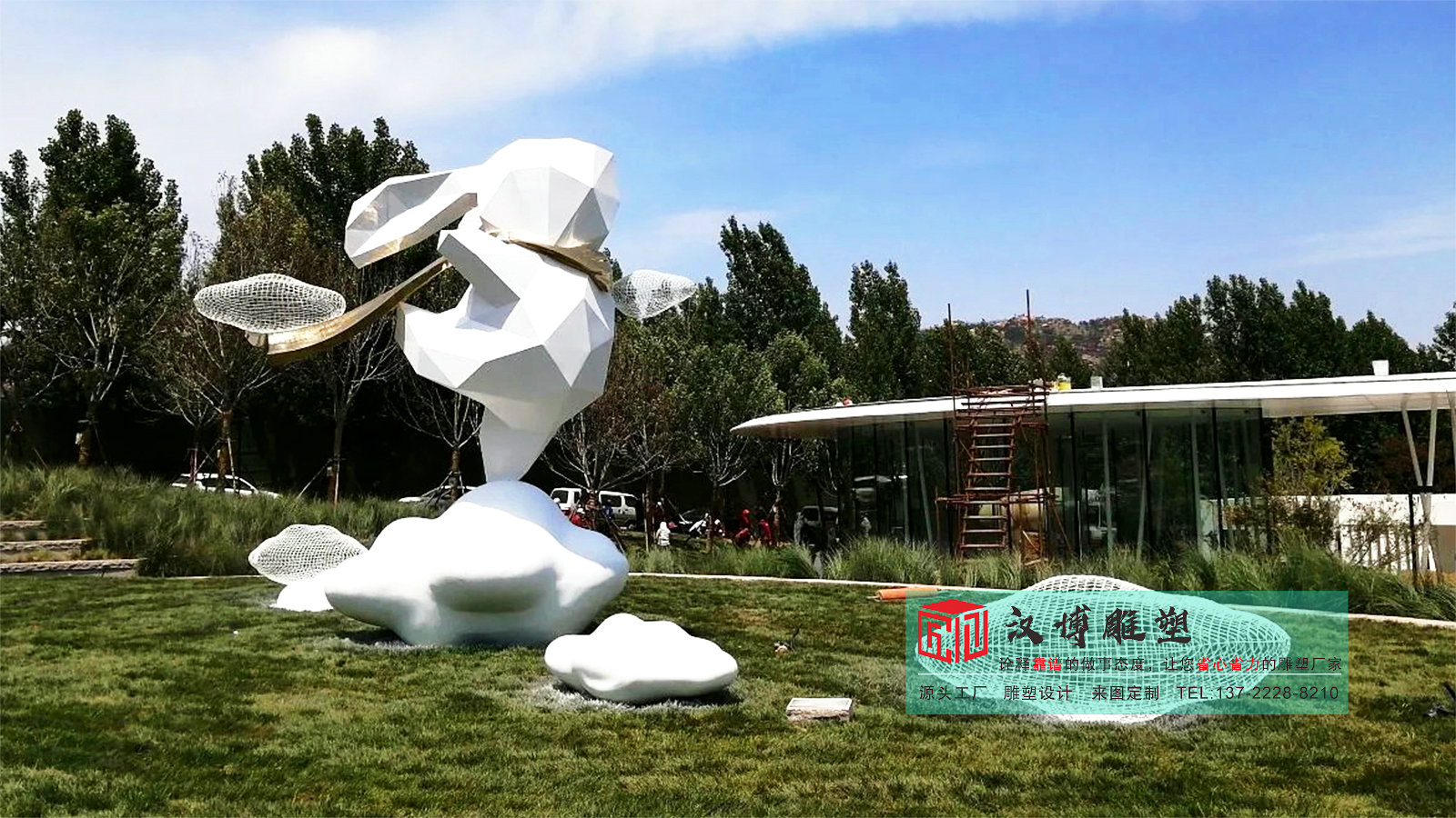 不锈钢艺术雕塑加工,小区门口雕塑摆件,金属雕塑定制公司
