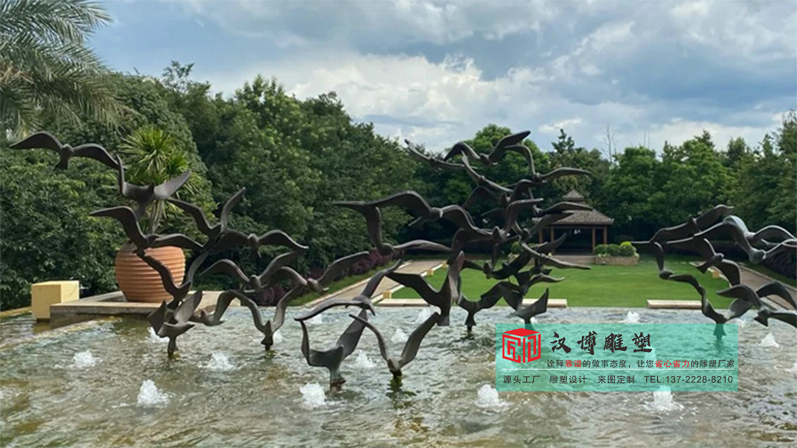​不锈钢海鸥雕塑定做,金属雕像加工,动物雕塑摆件