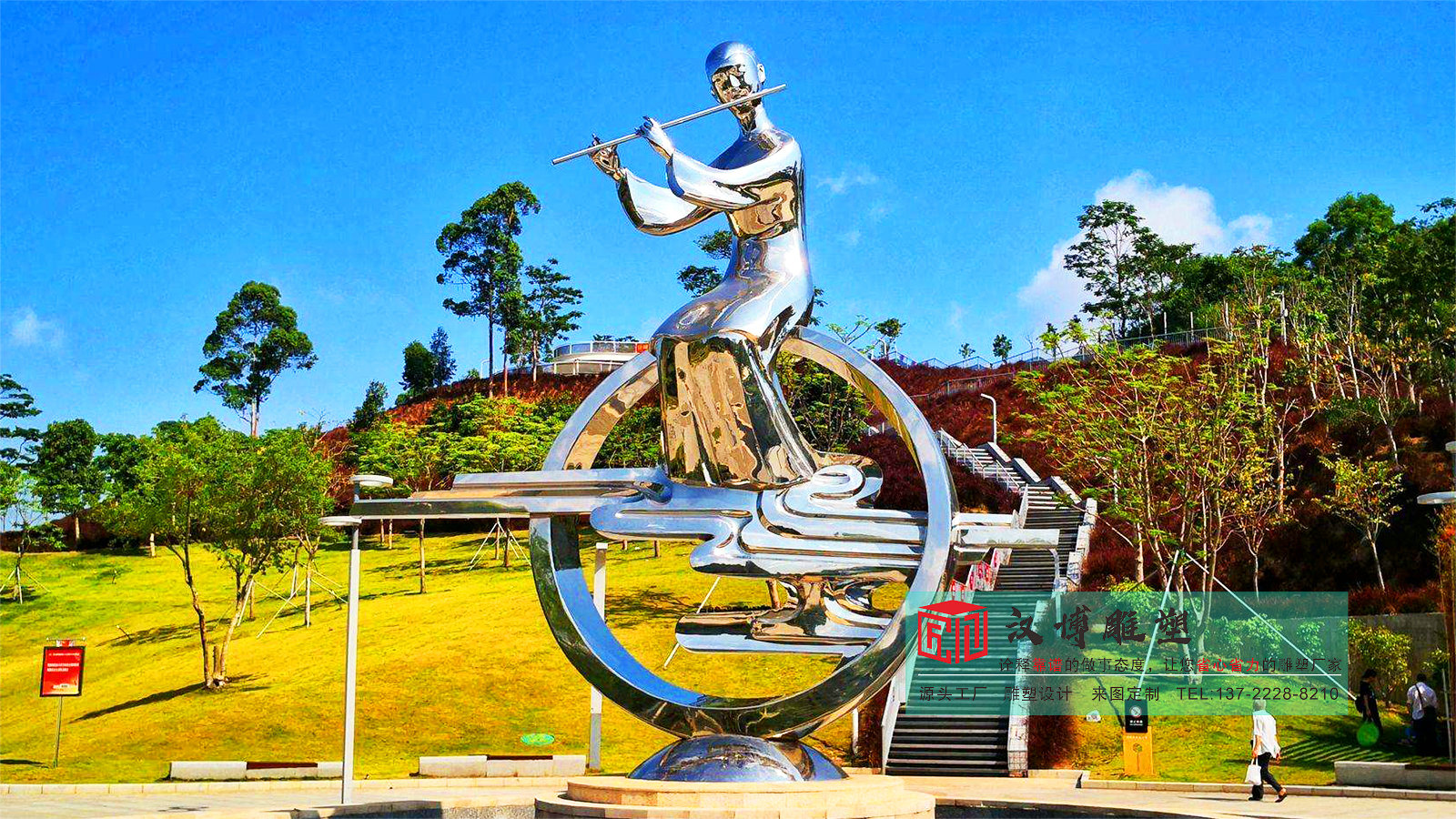 吹笛人物雕塑定制,艺术品雕塑加工工厂,广场雕像加工工厂